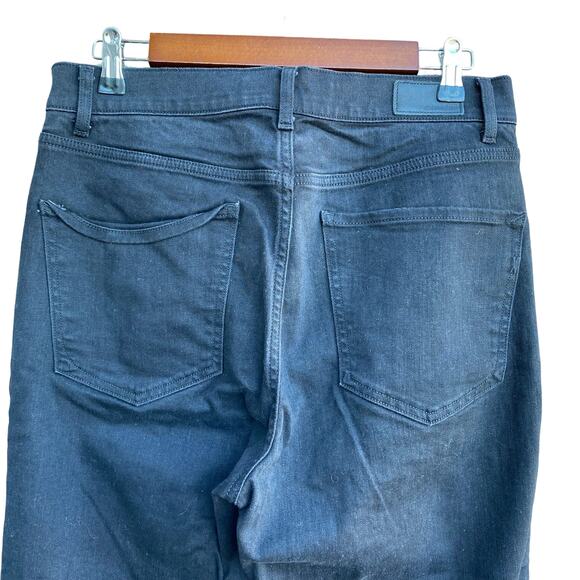 Express Women Black Denim Stretch Straight Super High Rise Crop Jeans Size 10 - Picture 5 of 7